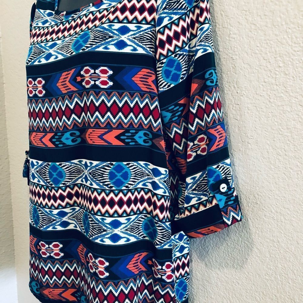 Fresh Tart Aztec Pattern Blouse S - Picture 2 of 3